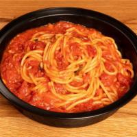 Pasta Marinara · Garlic and herb plum tomato sauce.