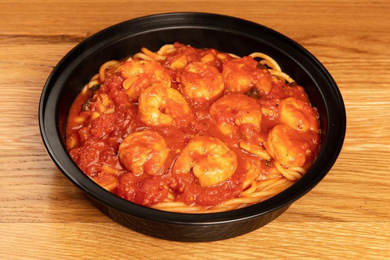 Pasta Shrimp Marinara · Shrimp sauteed in garlic and herb plum tomato sauce.