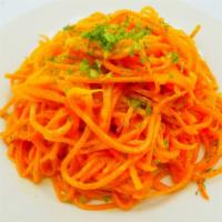 Markovcha Salad · Korean style carrot salad. Your choice spicy or not spicy.