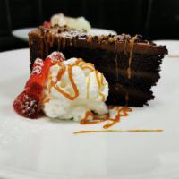 Chocolate Molten Lava Cake   · Served with coconut sorbet.