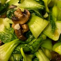 V4. Pad Bok Choy · Stir-fried bok choy with garlic and mushrooms. Served with side of jasmine rice. *PLEASE NOT...