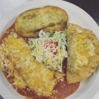 Combination Plate 7 · Cheese enchilada, chili relleno and shredded beef taco.