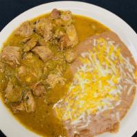 1/2 Chili Plate · A hot plate served with choice of meat and side of beans.
