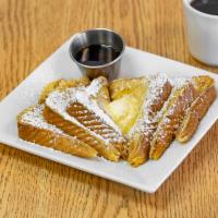 Old Fashioned French Toast Breakfast  · 2 thick sliced eggs bread dipped in batter grilled to a golden brown and dusted with powdere...