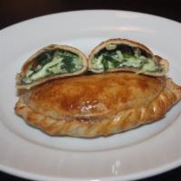 Verde Empanada · Spinach, mozzarella cheese and onion.