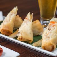 Spring Rolls · Fried vegetable spring rolls with sweet chili sauce.