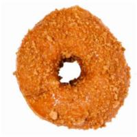 Cinnamon Crunch Donut · Soft raised donut with cinnamon swirl, rolled in housemade cinnamon crumble.