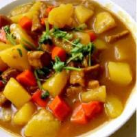 Asian Beef Curry ·  Beef brisket, carrots, potatoes and onions in a delicious, rich broth. Served over rice and...