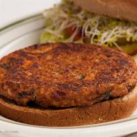 Black Bean Veggie Burger · Served on a whole wheat bun  with lettuce tomato, pickles Bermuda onion and   fries. 
Vegeta...