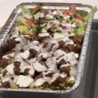Lamb Gyro Salad · Traditional Gyro meat served on your choice of salad and dressings.