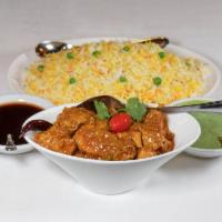 1. Gosht Masala · Fresh chunks of lamb cooked with ginger and garlic on our chef's special sauce.