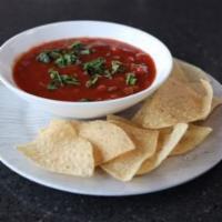 Apricot Salsa · Served with corn tortilla chips.