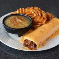 Kid's Jr. Burrito · Choose between seasoned beef and cheese or seasoned chicken and cheese.  Served with applesa...