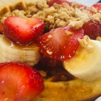 Fresh Fruit Waffle · Waffle with up to 2 fruits of your choice. Please contact the merchant for the fruit selecti...