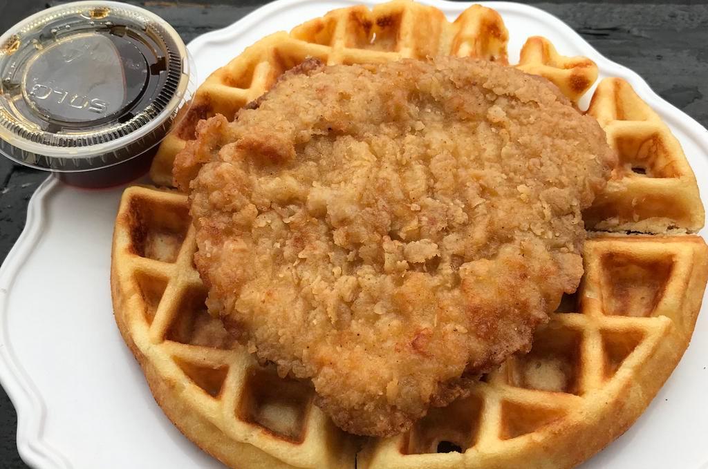 Chicken Waffle · Waffle with fried chicken.