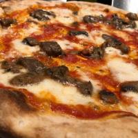 Al Funghi Pizza · Tomato, mozzarella and mushrooms.