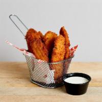 Fried Pickles · Crispy Dill Stackers served with Ranch