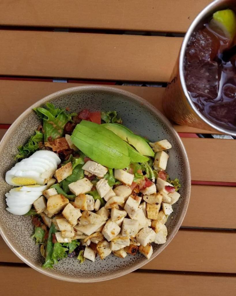 Cobb Salad  · Mixed greens, chicken, bacon, tomatoes, boiled egg, avocado and blue cheese. Gluten free. 