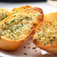 GARLIC BREAD (4 PIECES) · GARLIC, PARSLEY, THYME, BUTTER