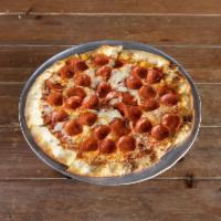 Pepperoni Pizza · Pepperoni, oregano and housemade marinara.