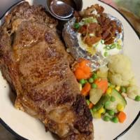 Prime Rib Steak (Friday's only) · Juicy, full of flavor, moist steak cooked at your preference ( medium rare, well done), serv...