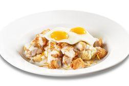 NEW! Chicken & Gravy Biscuit Bowl · Two open-faced biscuits topped with premium golden-fried chicken tenders, country gravy, che...
