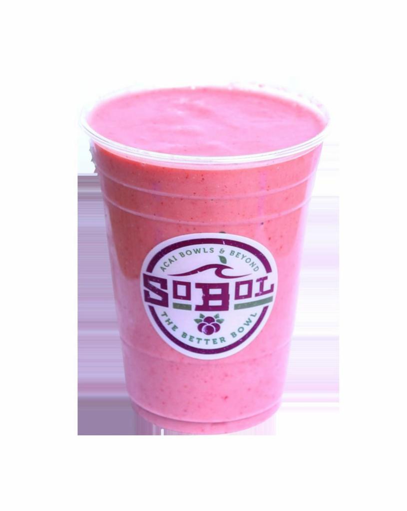 Strawberry Banana Smoothie · Strawberry, banana and soy milk.