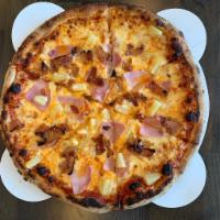 Hawaiian Pizza · Hand-stretched Neapolitan crust (imported flour from Italy), Brooklyn red sauce, four blend ...