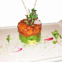 Salmon Tartare · Chopped salmon and avocado with special sauce.