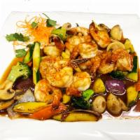 Shrimp Hibachi · Includes miso soup, green salad with all-natural ginger dressing and noodles or fried rice. ...