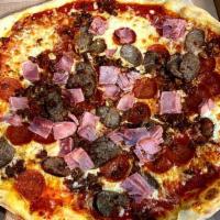 MEAT LOVERS PIZZA  · COMES W/ PEPPERONI, SAUSAGE, HAM, MEATBALLS & GRANDE BRAND AUTHENTIC  ITALIAN MOZZARELLA CHE...