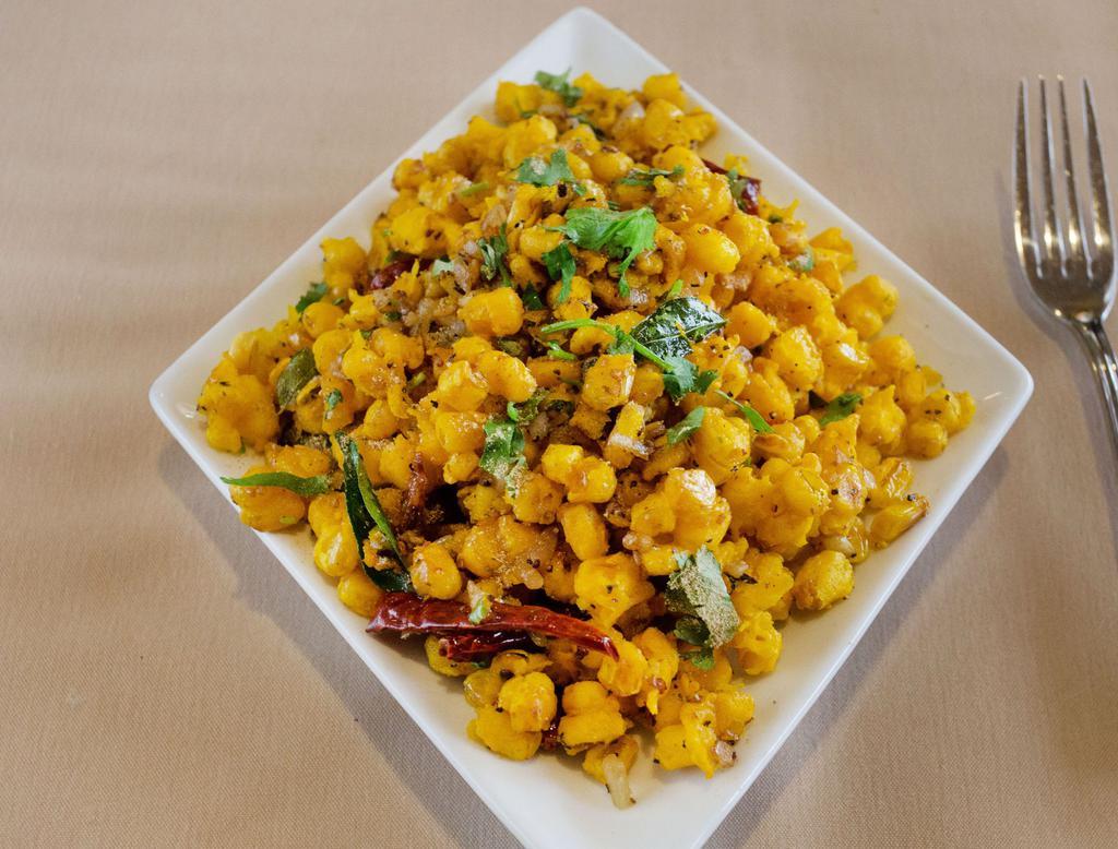 Crispy Masala Pepper Corn · Battered golden kennel corn fried and tossed in wok with aromatic spices.ī
