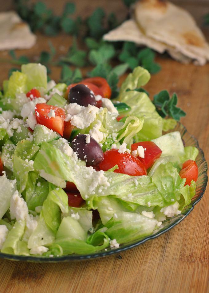 Greek Salad · House salad with feta and Greek dressing.