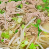 PHO RARE BEEF · Rare beef cuts pho noodle with mixed vegetables. Best pho in Central Valley made 4 all and e...
