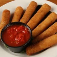 Fried Mozzarella · Deep fried battered mozzarella served with side of marinara sauce, ranch dressing or honey m...