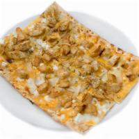Glazed Chicken Lavash Pizza · grilled marinated all-natural chicken breast in a honey-dijon glaze, wood-fired onions, herb...