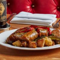 Sausage and Peppers · With Roasted Peppers, Potatoes and Onions