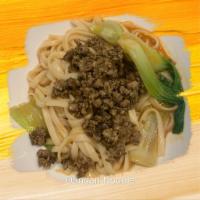 A17. Dan Dan Noodles担担面 · ground pork, bokchoy, sesame sauce, garlic