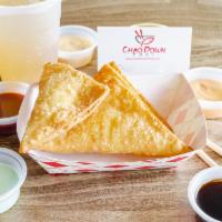 Cheese Wontons · Fried cream cheese wontons with a little bit of imitation crab. 