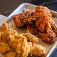Whole Crispy Chicken · Choice 2 flavors. Drumstick, wings, thigh and breast.