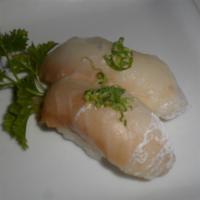 Scallop (hotategai) Sushi · 2 pieces. Scallop.