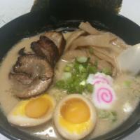 Miso Ramen · Miso soup base. Come with pork belly, bamboo shoot and soft boiled egg