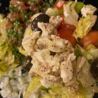 Salad Sampler · A sampler of village salad, fattoush salad, tabbouleh and cucumber yogurt salad. House speci...