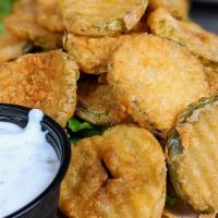Fried Pickles · Southern-fried pickle chips served with buttermilk ranch dressing.