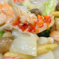 Seafood Delight · Shrimp, lobster, scallop & crab meat with Chinese vegetables.