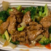 Teriyaki Beef over Broccoli · Marinated or glazed in a soy based sauce. 