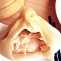 House Soup Dumplings · 6pc .Original steamed Shanghai  soupy dumplings with Shrimp , Chicken ,Pork  （Dumplings will...