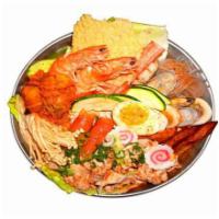 7 Kimchi Dumpling Hot Pot · Pork Slices, Taiwanese Cabbage, Kimchi, Dumpling, Vermicelli, Mini Sausage, Shrimp, Enoki Mu...
