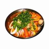 8. Thai Tom Yum Hot Pot · Pork Slices, Taiwanese Cabbage, Taro, Enoki Mushroom, White Mushroom, Potato  Noodle, Calama...