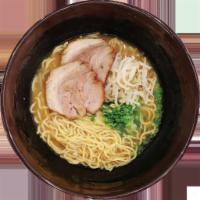 Miso Ramen Soup · Japanese style ramen. Original miso broth; pork chashu, miso (bean paste), garlic, bean spro...